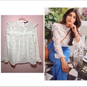 Zara Lace Cotton Blouse